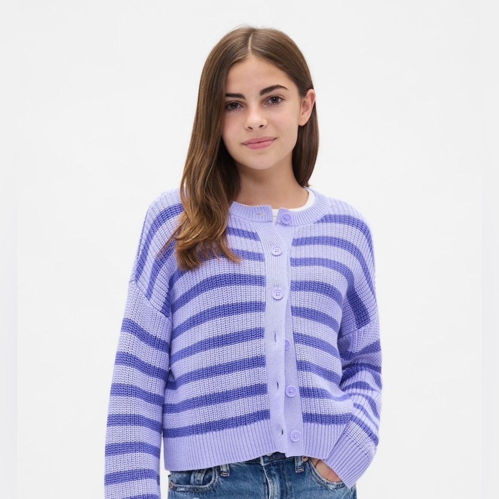 GAP Kids Purple and Blue Striped Sweater